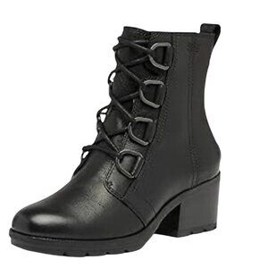 Sorel Cate 3385 Leather Lace Combat Boots Womens 10.5 Black